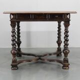 Antique Beech Card/Game Table, Czechoslovakia