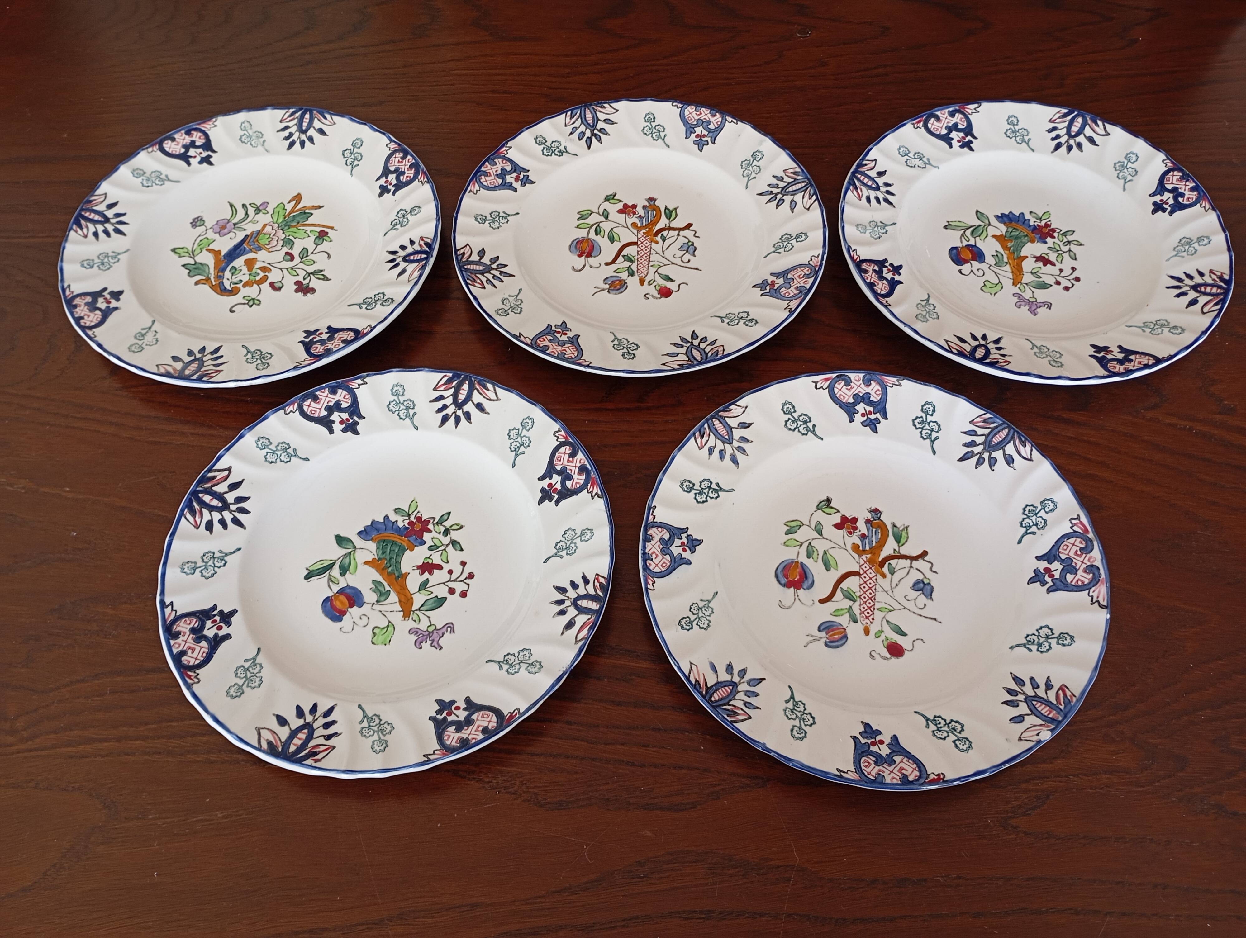 Flat plates "Vieux Rouen" Longwy