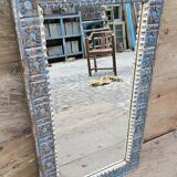 Old Art Nouveau mirror in Burmese teak