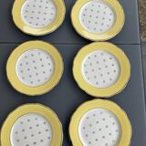 6 flat plates in Luneville earthenware, "Josette" service