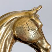 Set of 3 brass wall hooks horse head vintage coat hangers