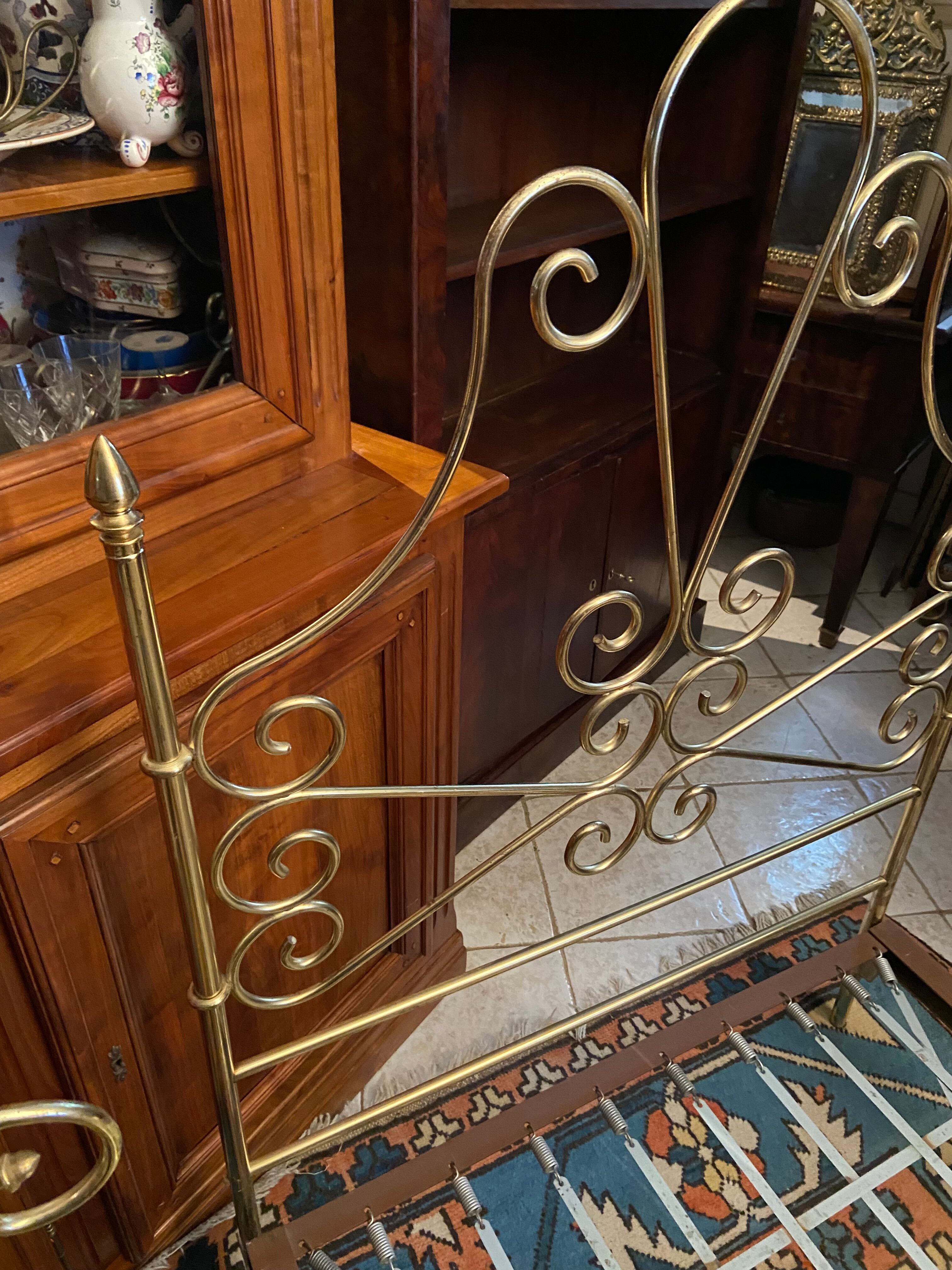 One person romantic bed with bedside table brass bedroom chair