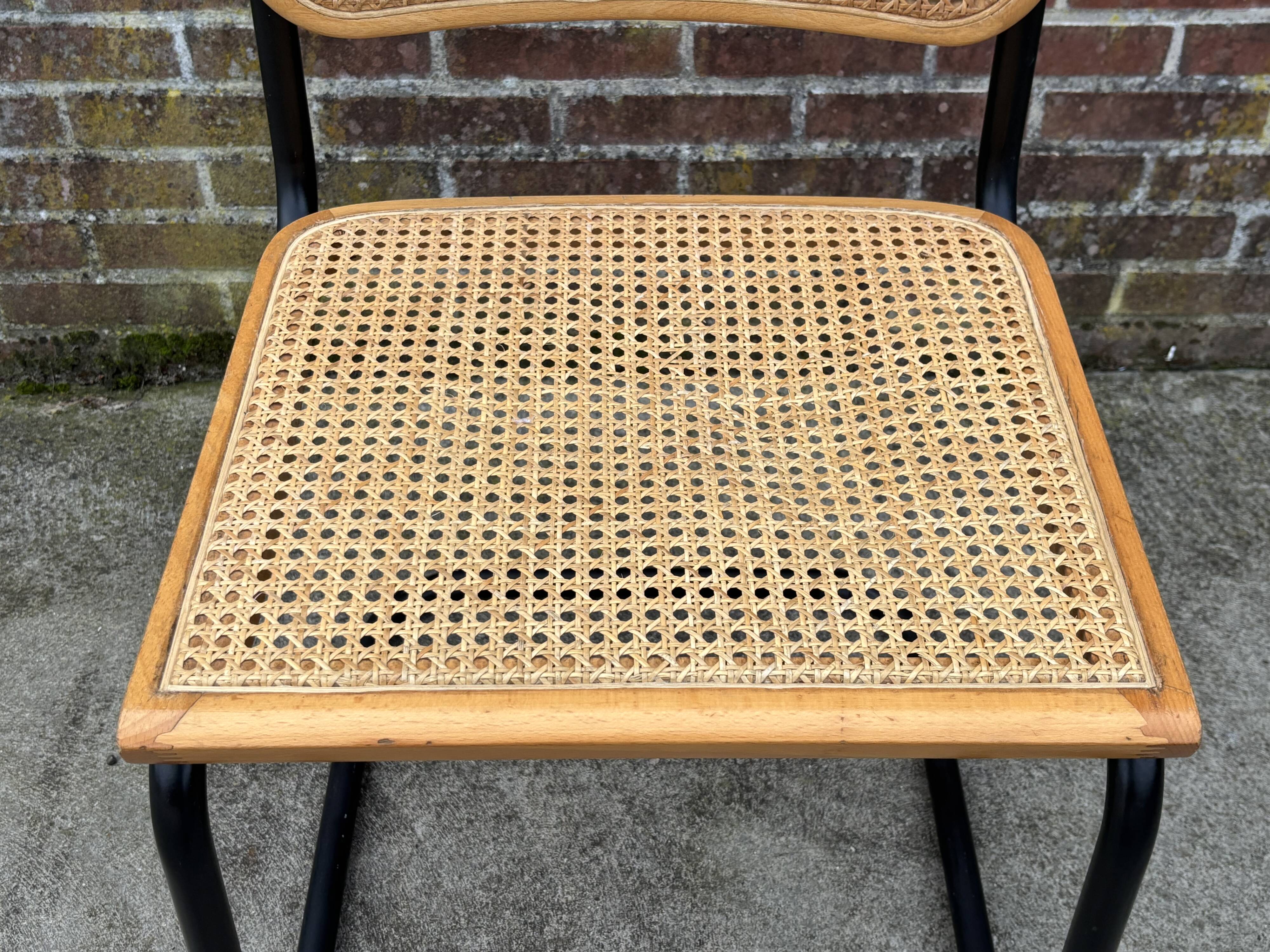 Set of 4 chairs Cesca B32 designed by Marcel Breuer design black frame