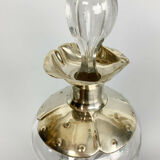 Blown glass carafe and silver frame