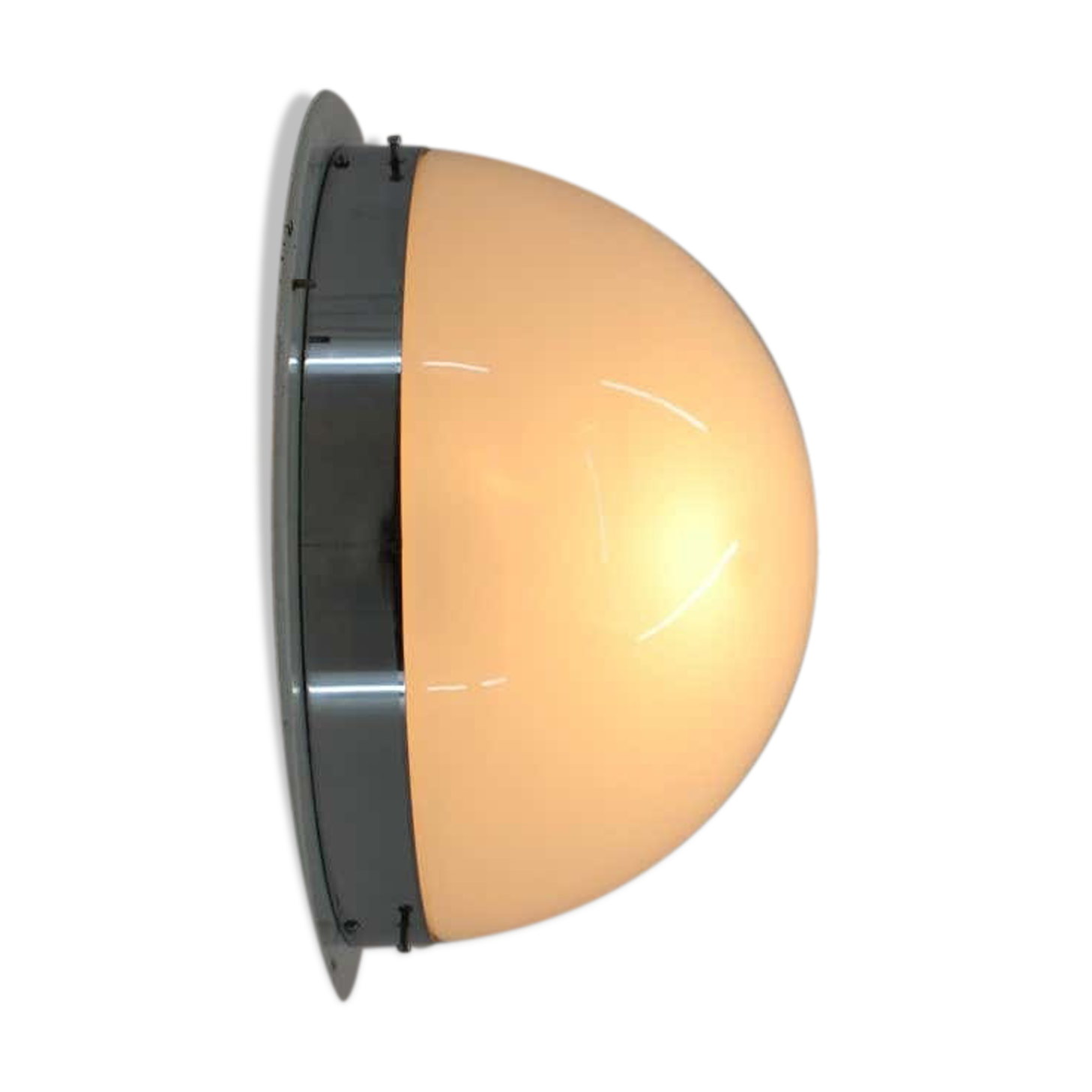 Big Bauhaus Chrome Flush Mount or Wall Light , 1940s, EIGHT items Available