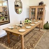 Large renovated solid oak farmhouse table