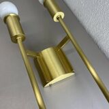 Set of 2 brass italian stilnovo style theatre wall light sconces, italy, 1970s