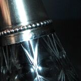 Liqueur carafe in cut crystal and Minerva silver frame