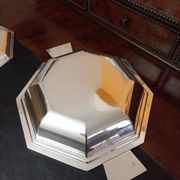Plat Art Déco 1930 métal argenté