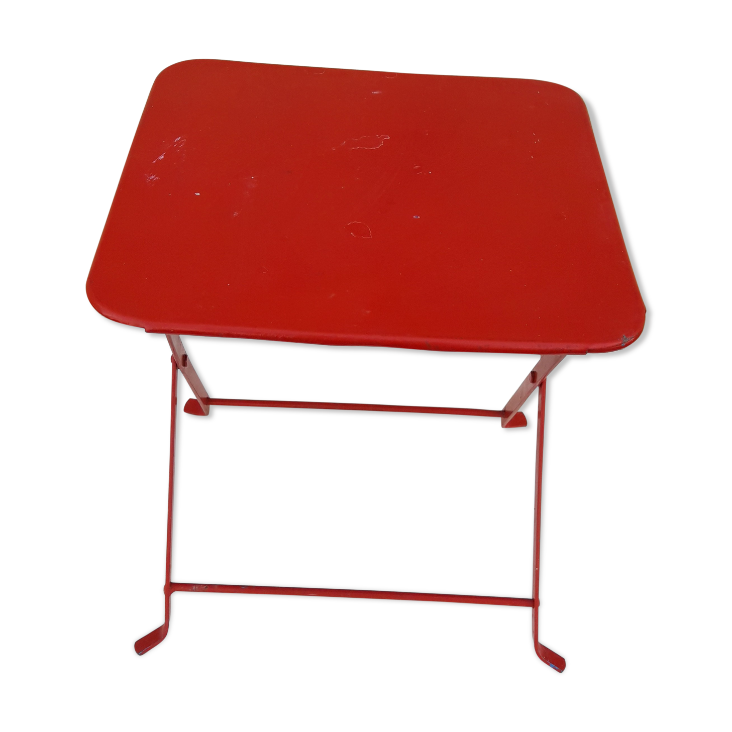 H 43 cm red metal folding coffee table