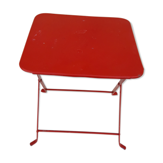 H 43 cm red metal folding coffee table