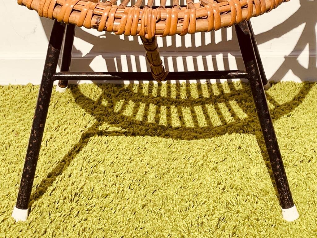 Pair of lounge rattan armchairs by D. Van Sliedregt / R. Noordwolde. Vintage