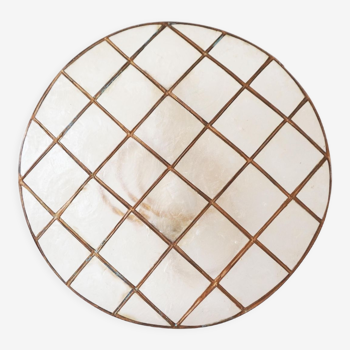 Round mother-of-pearl wall lamp