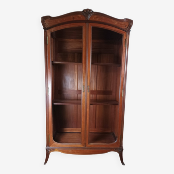 Art Nouveau period bookcase in mahogany, Nancy school