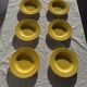 Set of 6 vintage yellow deep plates D22.5 H3.5
