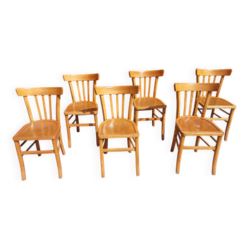6 bistro chairs, light colour