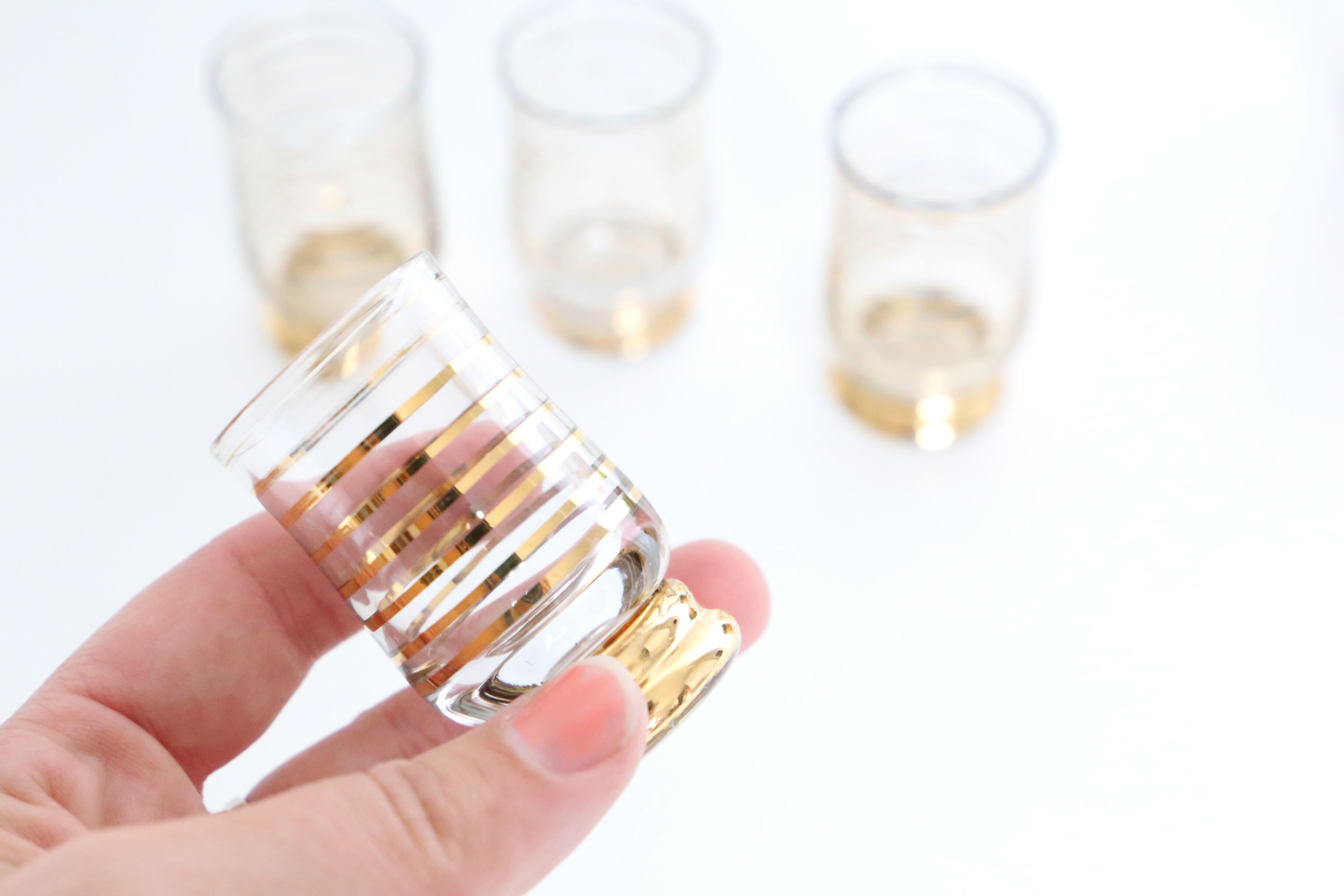 Liquor glasses, 4 glasses, art deco