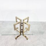 Geometrical brass dining table, 1970s