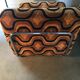 Vintage 1970s orange geometric patterned space-age armchair