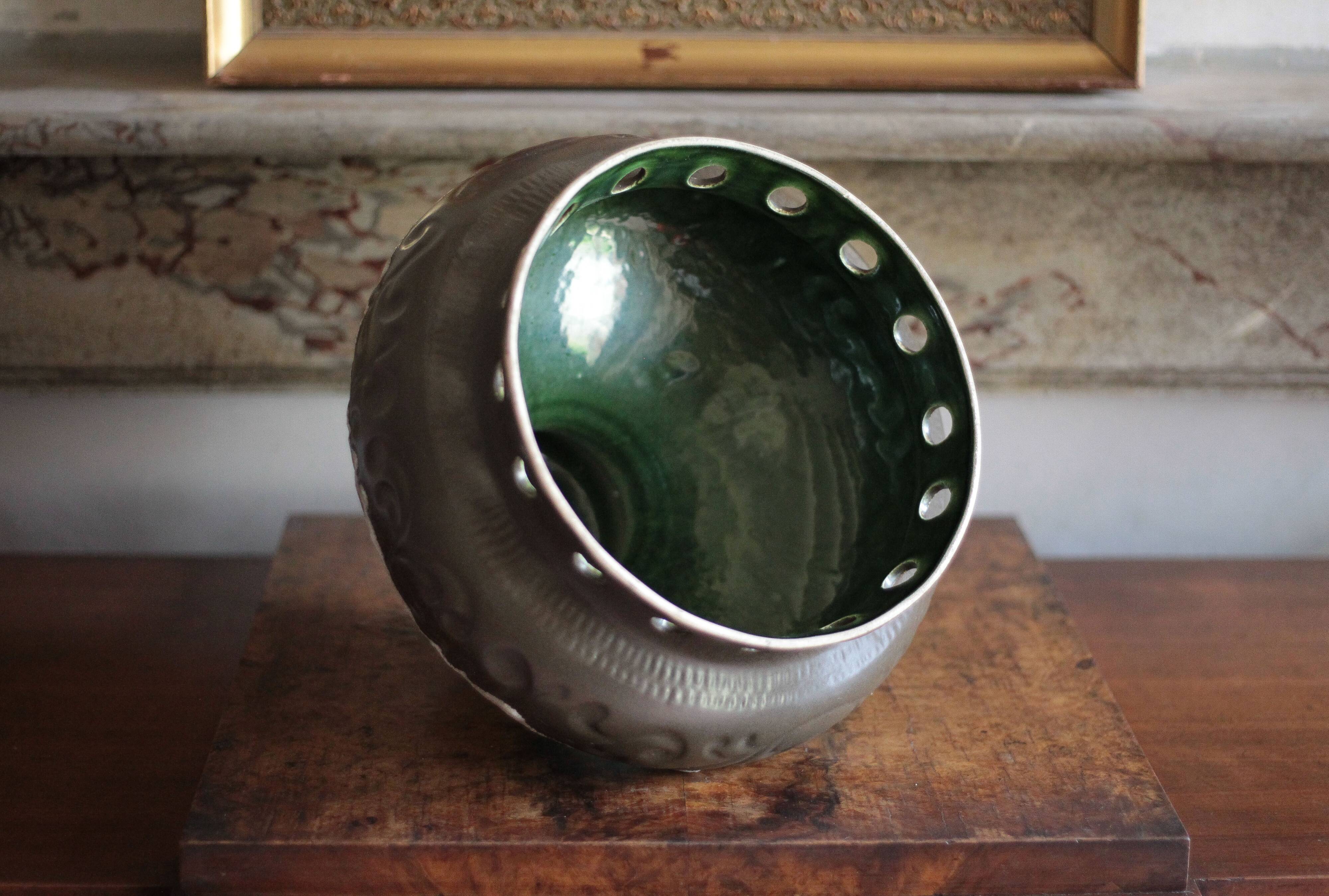 Vintage ceramic pendant light, ceramic lampshade, hanging lamp