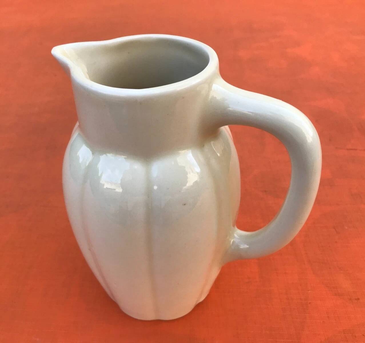 Art Deco Gadrooned Ceramic Pitcher