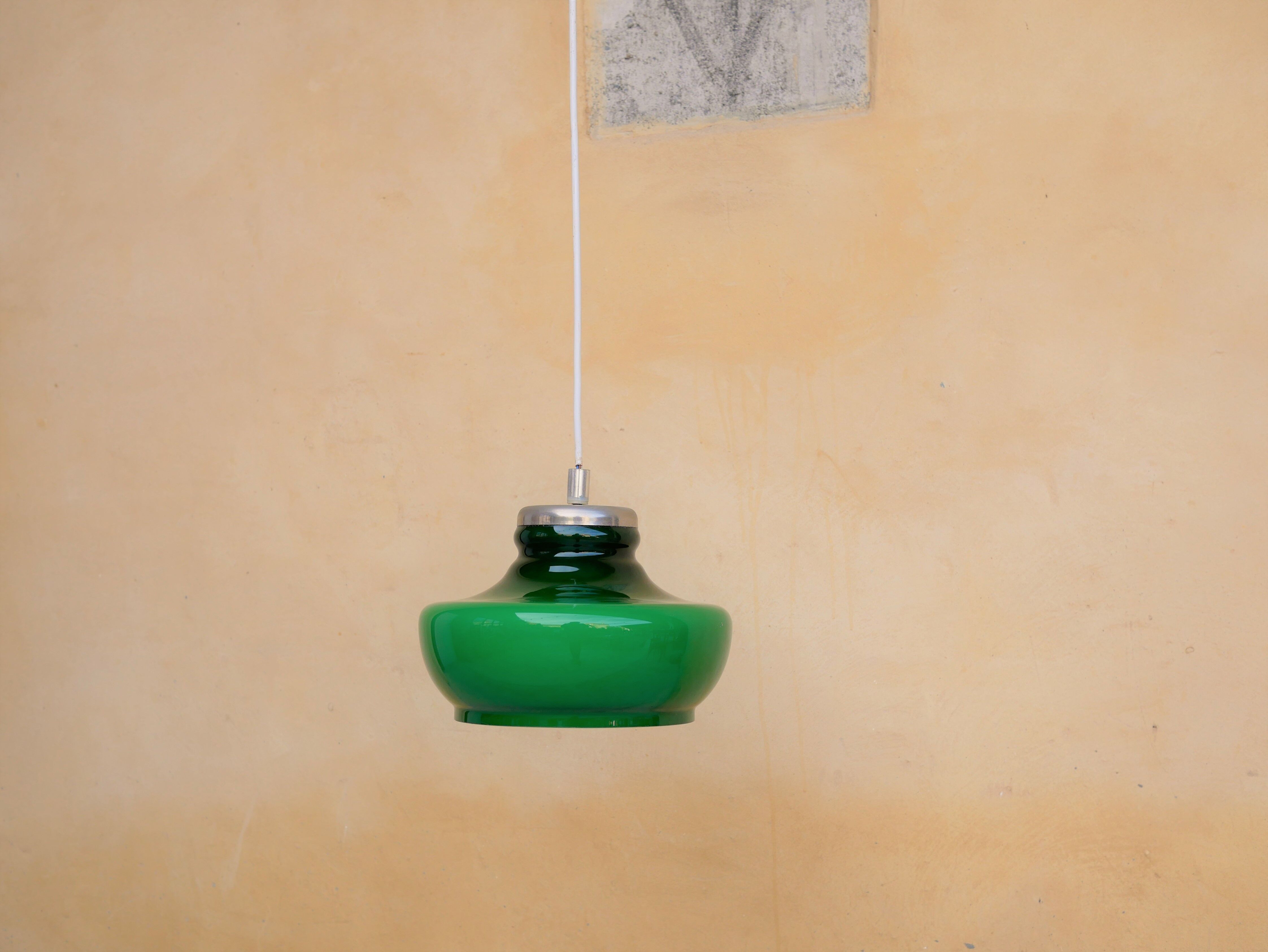 Vintage green glass suspension