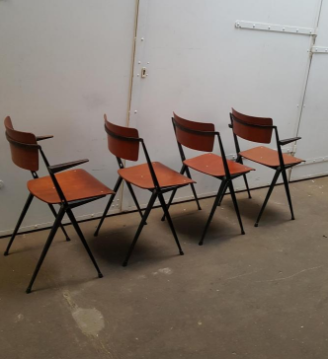 Set of 4haises pyramid by wim rietveld for cirkel ahrend, 1964