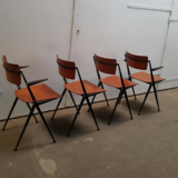 Set of 4haises pyramid by wim rietveld for cirkel ahrend, 1964