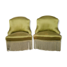 Pair of armchairs or toad drivers Napoleon III era around 1850-1880