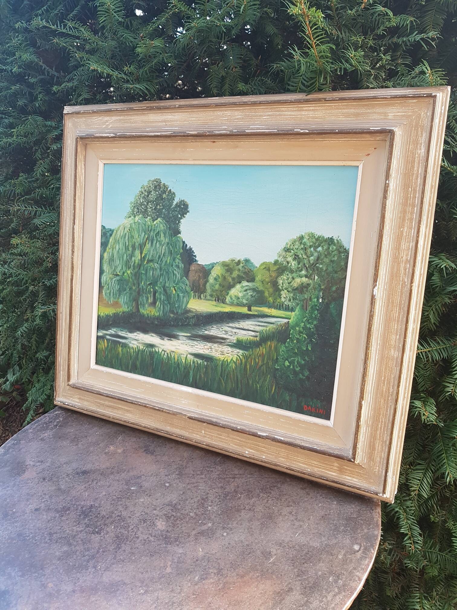 Old garden landscape painting