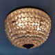 Ceiling light basket with 3 lights in gilded brass