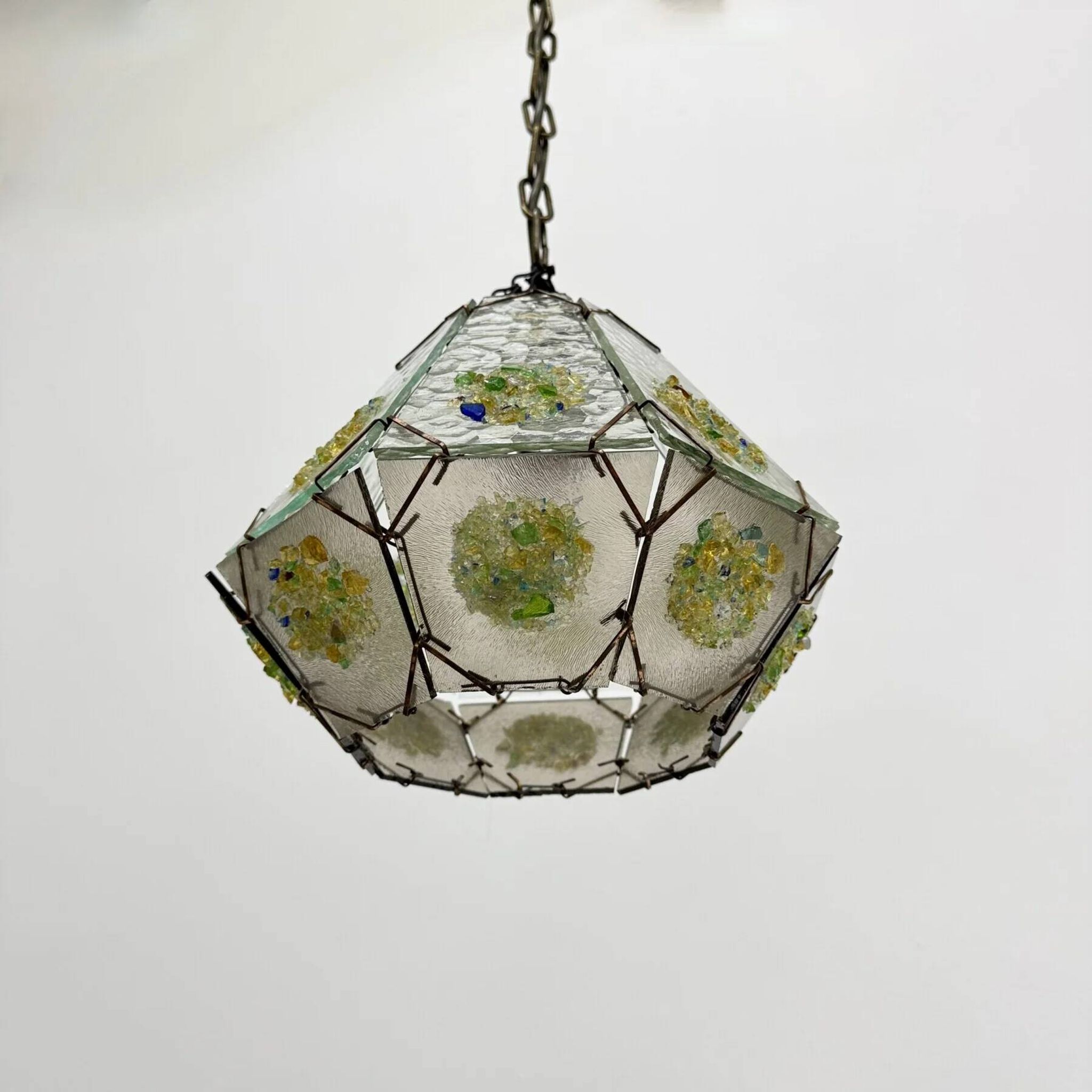 Suspension en verre brutaliste, années 1970