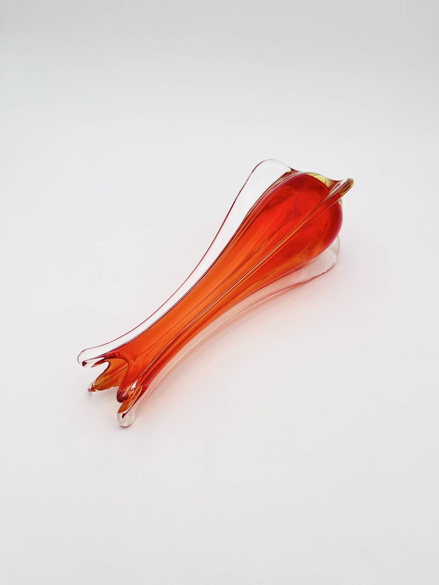 Murano Vase - Ouraline - Sommerso - Red & Yellow - 28cm