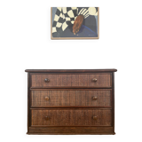 Vintage rattan chest of drawers