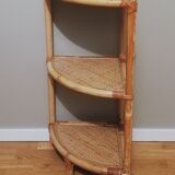 Bamboo and rattan corner shelf