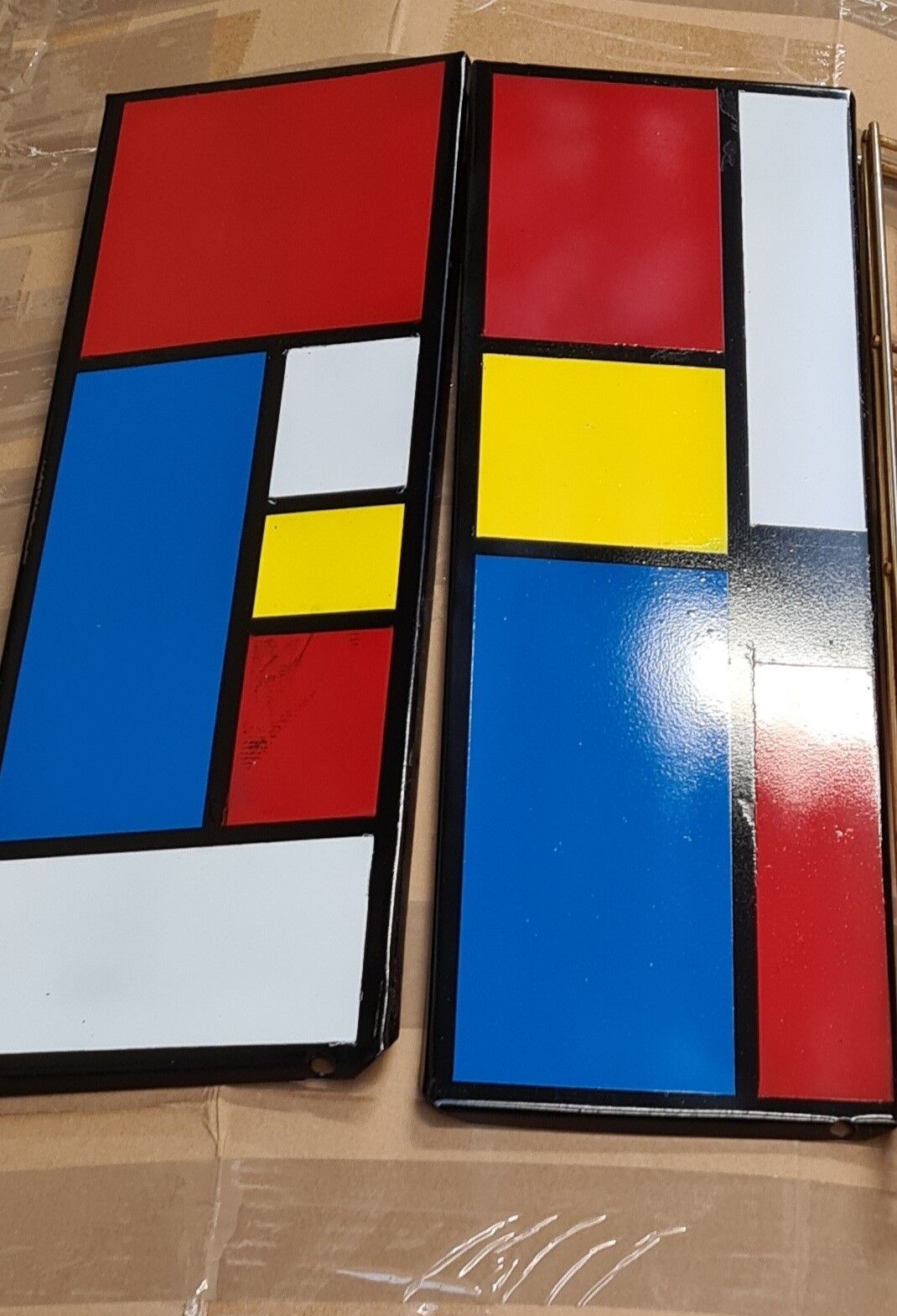 Floor string style piet mondrian gold studs. rare 47x49x16