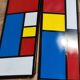 Floor string style piet mondrian gold studs. rare 47x49x16