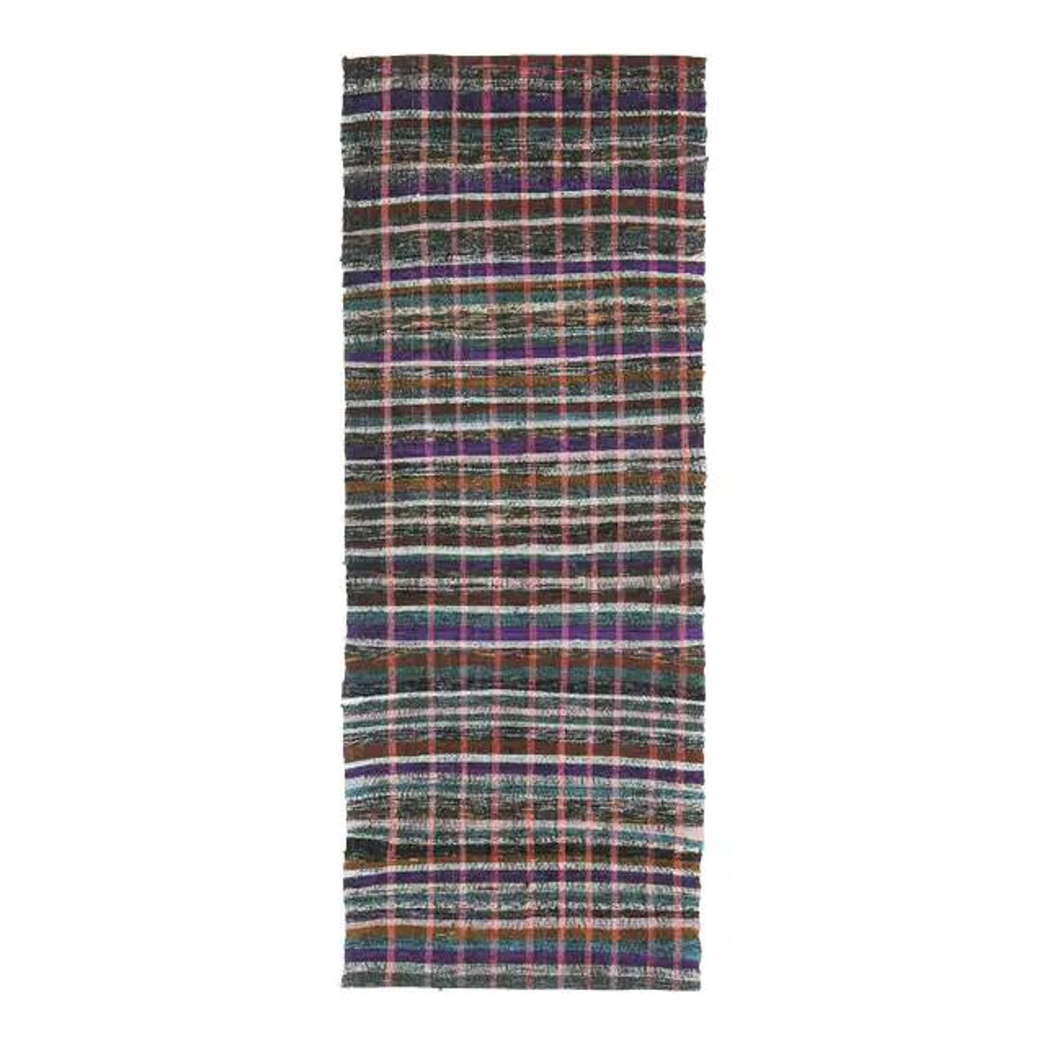 Vintage Turkish Hand-Knotted Wool Cotton Pink Kilim Runner Rug 83x220