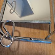 Porte-manteau vestiaire 4 patères miroir métal chromé