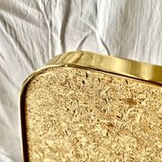 Large vintage rectangular wall mirror in gold anodized aluminum - 73 cm