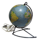 Illuminated terrestrial globe in glass by Girard and Barrère, 1960s - 1/8000