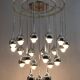 Angelo Brotto Mid-Century Italian Metal Chrome Chandelier for Esperia, 1970