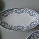 Set of 3 plates and 1 ravier Creil Montereau Terre de Fer, Dubarry décor
