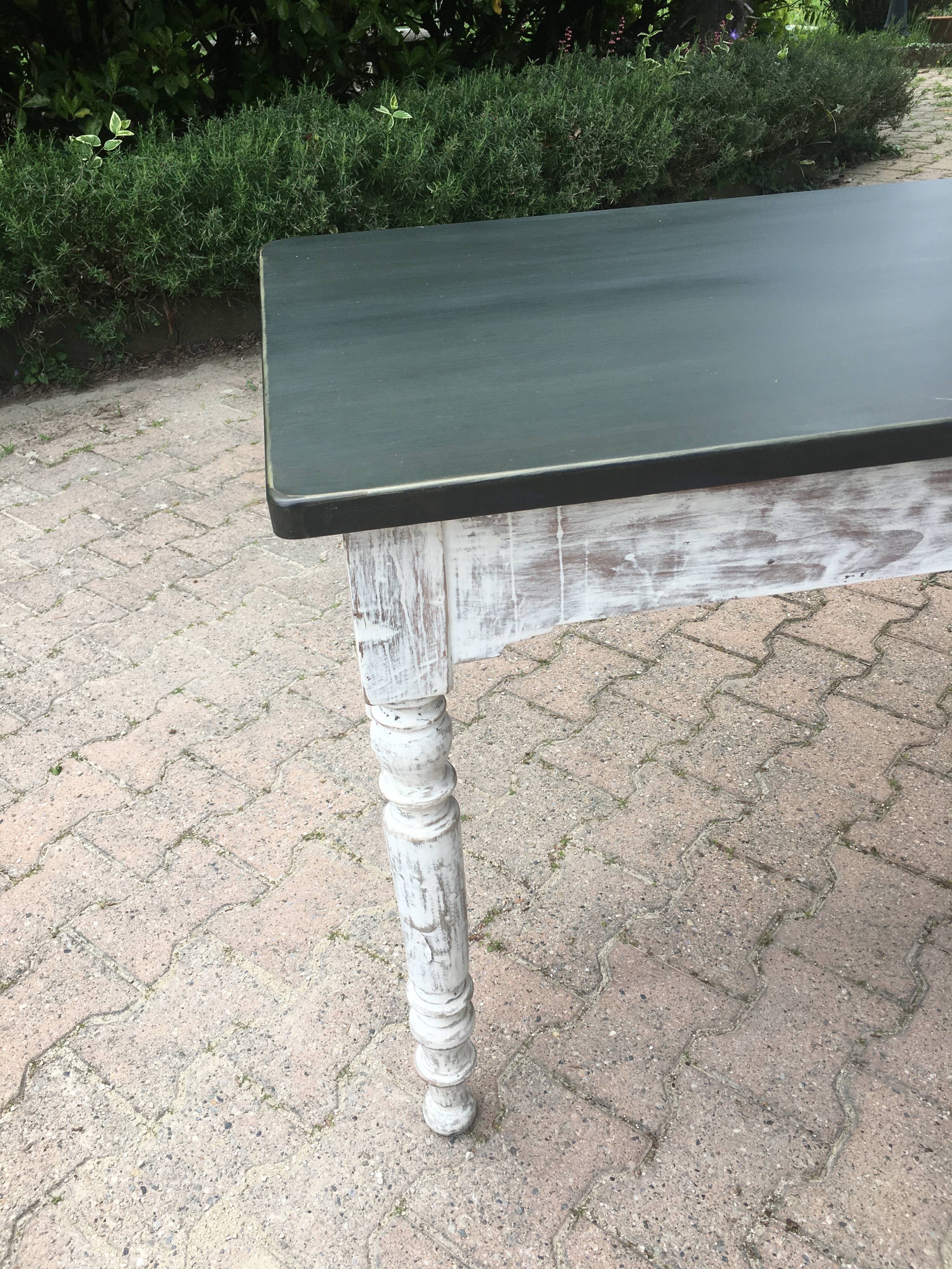 Louis Philippe table with a metal top