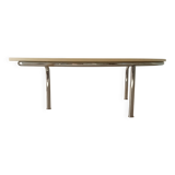 Vintage tripod coffee table in chrome and formica from the 1980s.