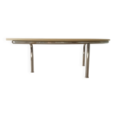 Table basse vintage tripode chrome et formica années 80