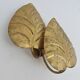 Large "leaf" wall lamp in gold metal, gold leaf, 1970s, Jansen