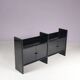 1970s low black plastic cabinet model Multiplo Harvey Guzzini Italy for Kastilia