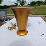 Pair of golden aluminum lamps from the 1960s