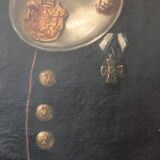 Peinture de portrait militaire antique de grand format d'un baron allemand, 1870